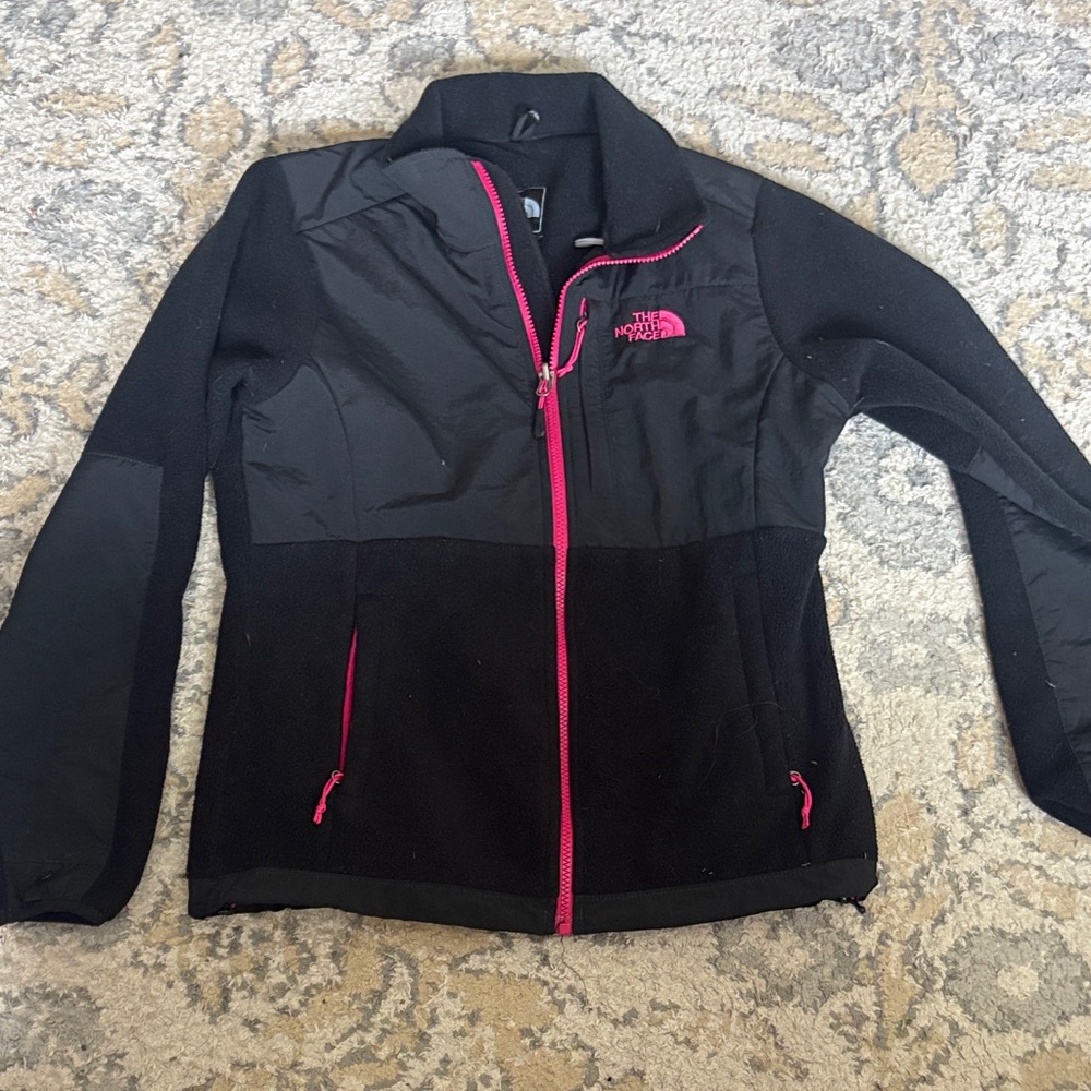 The North Face Women’s Black Fleece Jacket with Pink Zippers